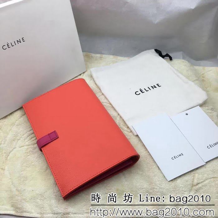 CELINE賽琳原單 專櫃 手掌紋牛皮搭扣拼色錢夾 4148 SL1691
